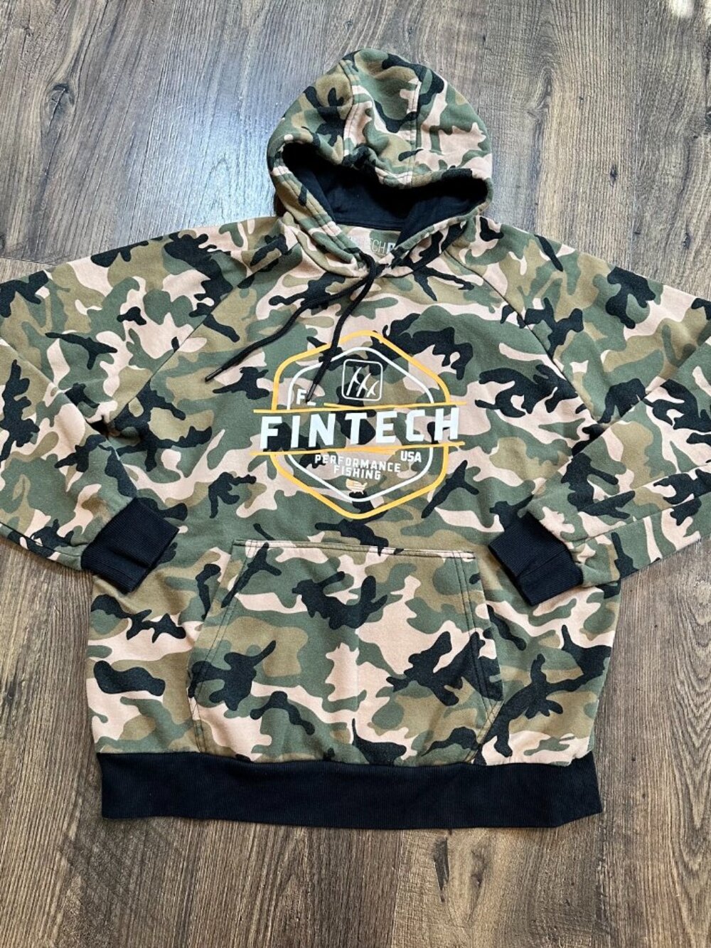 GUC Men's Fintech Pullover Hoodie Sweatshirt Fishing Outdoor Camo, Size: Medium